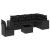 Set canapele de grădină cu perne, 7 piese, negru, poliratan GartenMobel Dekor