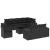 Set mobilier de grădină cu perne, 9 piese, negru, poliratan GartenMobel Dekor