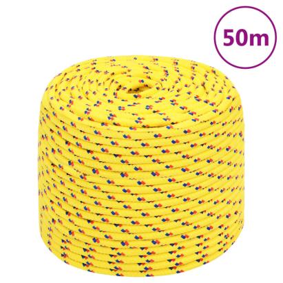 Frânghie de barcă, galben, 10 mm, 50 m, polipropilenă GartenMobel Dekor