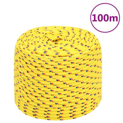 Frânghie de barcă, galben, 10 mm, 100 m, polipropilenă GartenMobel Dekor