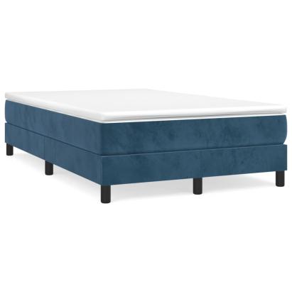 Pat box spring cu saltea, albastru închis, 120x190 cm, catifea GartenMobel Dekor