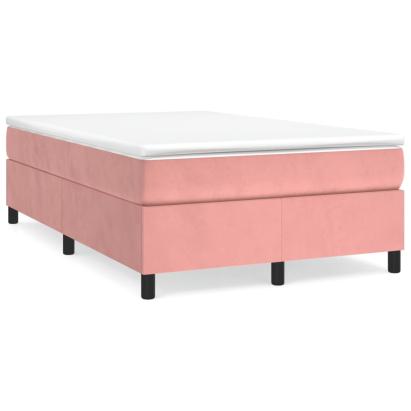Pat box spring cu saltea, negru, 120x190 cm, catifea GartenMobel Dekor