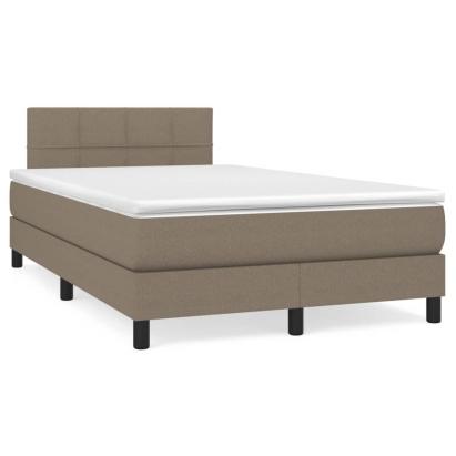 Pat box spring cu saltea, taupe, 120x190 cm material textil GartenMobel Dekor
