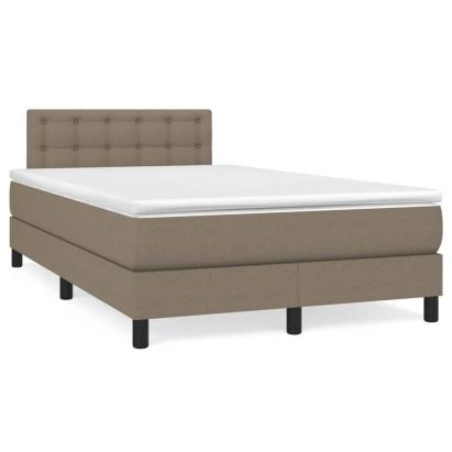 Pat box spring cu saltea, taupe, 120x190 cm material textil GartenMobel Dekor