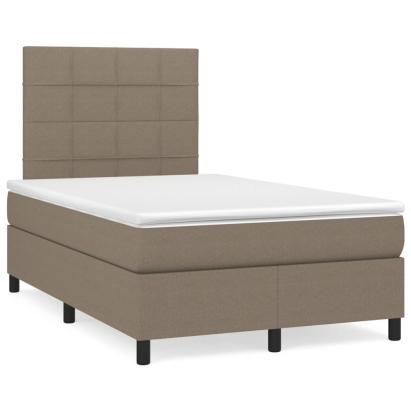 Pat box spring cu saltea, taupe, 120x190 cm material textil GartenMobel Dekor