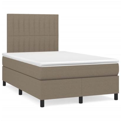 Pat box spring cu saltea, taupe, 120x190 cm material textil GartenMobel Dekor