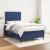 Pat box spring cu saltea, albastru, 120x190 cm, material textil GartenMobel Dekor