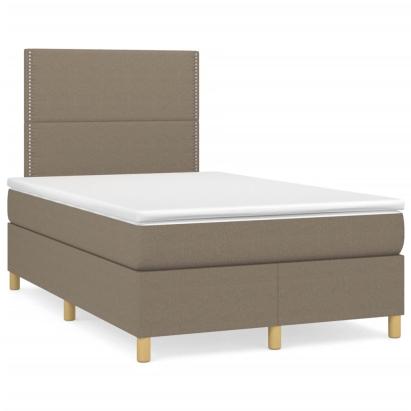 Pat box spring cu saltea, taupe, 120x190 cm material textil GartenMobel Dekor