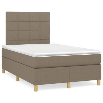 Pat box spring cu saltea, taupe, 120x190 cm material textil GartenMobel Dekor