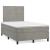 Pat box spring cu saltea, gri deschis, 120x190 cm, catifea GartenMobel Dekor