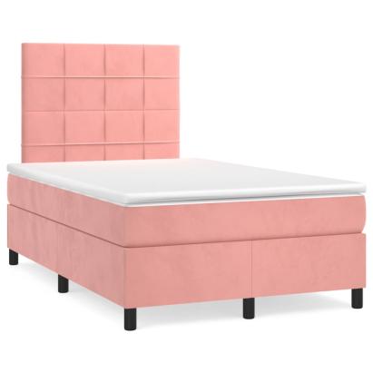 Pat box spring cu saltea, negru, 120x190 cm, catifea GartenMobel Dekor