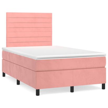 Pat box spring cu saltea, negru, 120x190 cm, catifea GartenMobel Dekor