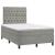 Pat box spring cu saltea, gri deschis, 120x190 cm, catifea GartenMobel Dekor