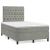 Pat box spring cu saltea, gri deschis, 120x190 cm, catifea GartenMobel Dekor