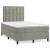 Pat box spring cu saltea, gri deschis, 120x190 cm, catifea GartenMobel Dekor