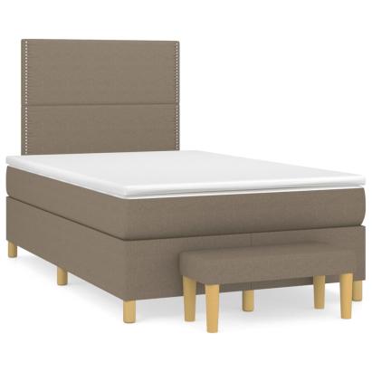 Pat box spring cu saltea, taupe, 120x190 cm material textil GartenMobel Dekor