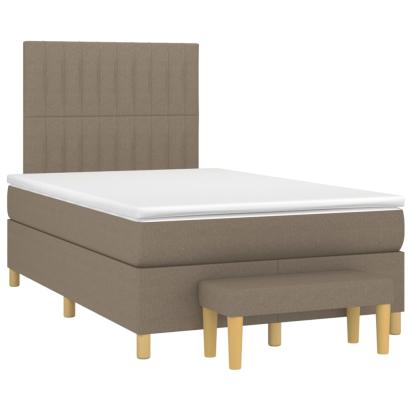 Pat box spring cu saltea, taupe, 120x190 cm material textil GartenMobel Dekor