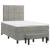 Pat box spring cu saltea, gri deschis, 120x190 cm, catifea GartenMobel Dekor
