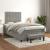 Pat box spring cu saltea, gri deschis, 120x190 cm, catifea GartenMobel Dekor
