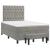 Pat box spring cu saltea, gri deschis, 120x190 cm, catifea GartenMobel Dekor