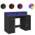 Birou cu lumini LED, negru, 120x55x91 cm, lemn prelucrat GartenMobel Dekor