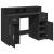 Birou cu lumini LED, negru, 120x55x91 cm, lemn prelucrat GartenMobel Dekor
