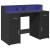 Birou cu lumini LED, negru, 120x55x91 cm, lemn prelucrat GartenMobel Dekor
