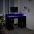 Birou cu lumini LED, negru, 120x55x91 cm, lemn prelucrat GartenMobel Dekor