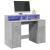 Birou cu lumini LED, gri beton, 120x55x91 cm, lemn prelucrat GartenMobel Dekor