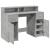 Birou cu lumini LED, gri beton, 120x55x91 cm, lemn prelucrat GartenMobel Dekor
