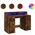 Birou cu lumini LED stejar fumuriu 120x55x91 cm lemn prelucrat GartenMobel Dekor