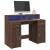 Birou cu lumini LED, stejar maro, 120x55x91 cm, lemn prelucrat GartenMobel Dekor