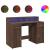 Birou cu lumini LED, stejar maro, 120x55x91 cm, lemn prelucrat GartenMobel Dekor