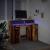 Birou cu lumini LED, lemn vechi, 120x55x91 cm, lemn prelucrat GartenMobel Dekor