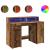 Birou cu lumini LED, lemn vechi, 120x55x91 cm, lemn prelucrat GartenMobel Dekor