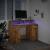 Birou cu lumini LED stejar artizanal 120x55x91cm lemn prelucrat GartenMobel Dekor