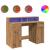 Birou cu lumini LED stejar artizanal 120x55x91cm lemn prelucrat GartenMobel Dekor