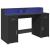 Birou cu lumini LED, negru, 140x55x91 cm, lemn prelucrat GartenMobel Dekor