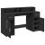 Birou cu lumini LED, negru, 140x55x91 cm, lemn prelucrat GartenMobel Dekor