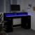 Birou cu lumini LED, negru, 140x55x91 cm, lemn prelucrat GartenMobel Dekor