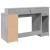 Birou cu lumini LED, gri beton, 140x55x91 cm, lemn prelucrat GartenMobel Dekor