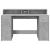 Birou cu lumini LED, gri beton, 140x55x91 cm, lemn prelucrat GartenMobel Dekor