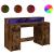 Birou cu lumini LED stejar fumuriu 140x55x91 cm lemn prelucrat GartenMobel Dekor