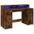 Birou cu lumini LED stejar fumuriu 140x55x91 cm lemn prelucrat GartenMobel Dekor