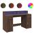 Birou cu lumini LED, stejar maro, 140x55x91 cm, lemn prelucrat GartenMobel Dekor