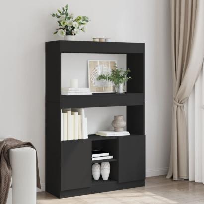 Dulap înalt, negru, 92x33x140 cm, lemn prelucrat GartenMobel Dekor