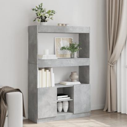 Dulap înalt, gri beton, 92x33x140 cm, lemn prelucrat GartenMobel Dekor