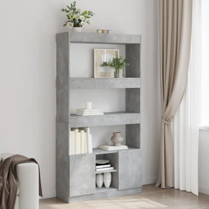 Dulap înalt, gri beton, 92x33x180 cm, lemn prelucrat GartenMobel Dekor