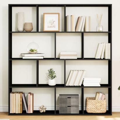 Bibliotecă, negru, 132x29x141,5 cm, lemn prelucrat GartenMobel Dekor