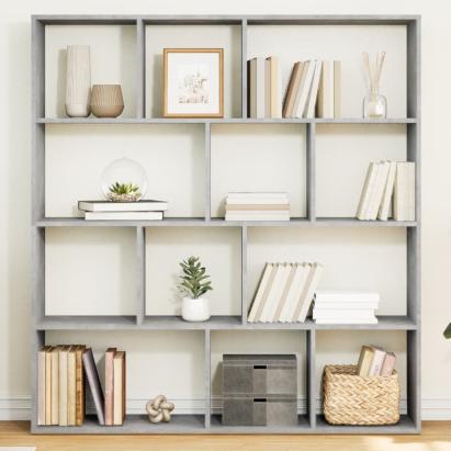 Bibliotecă, gri beton, 132x29x141,5 cm, lemn prelucrat GartenMobel Dekor